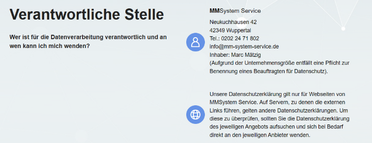 Verantwortliche Stelle Wer ist für die Datenverarbeitung verantwortlich und an wen kann ich mich wenden?